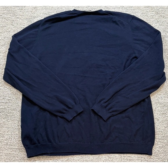 Eddie Bauer‎ Knit Sweater Mens XL Navy Blue Pima Cotton Nylon Casual Pullover - Picture 3 of 6